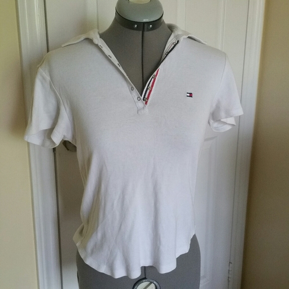 Tommy Hilfiger white Polo top S - Picture 2 of 4
